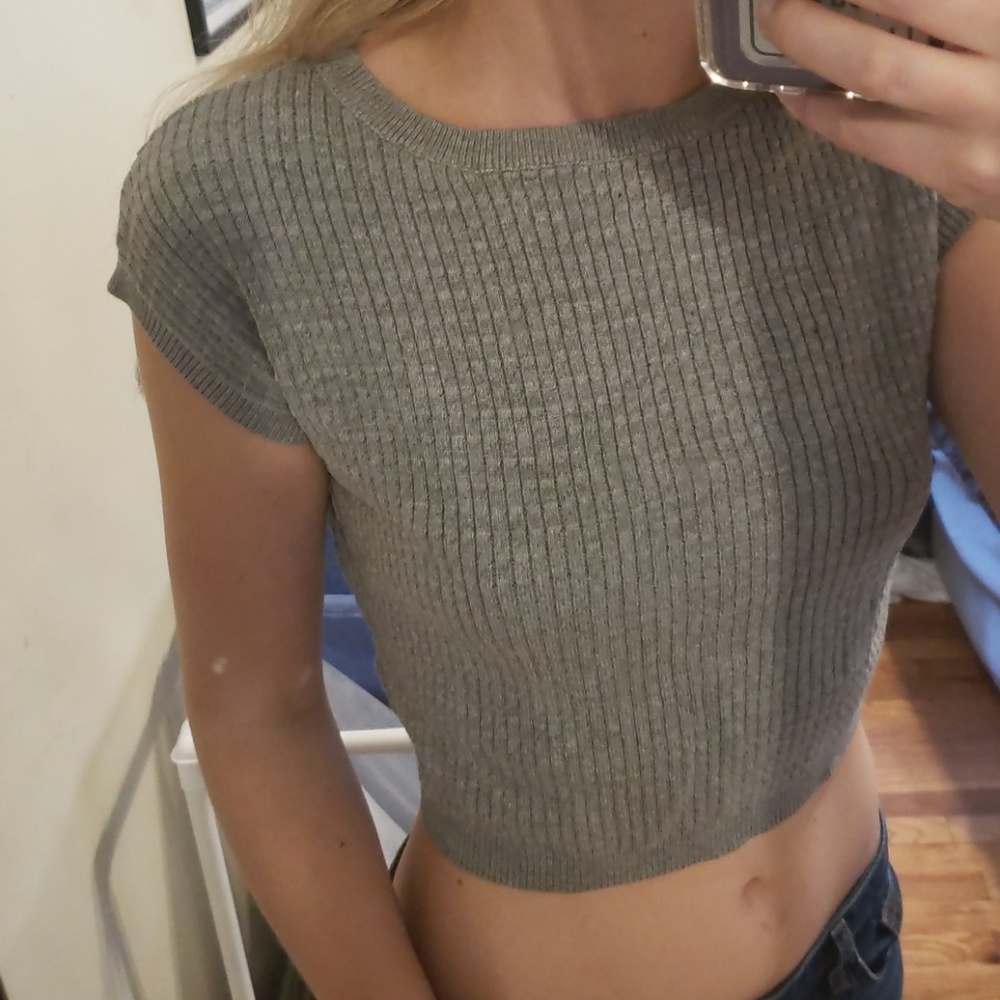 Sweater material crop top